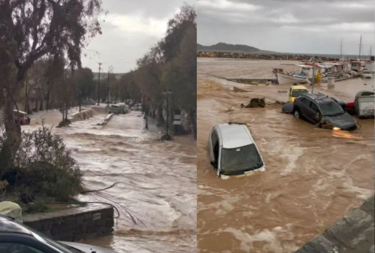 Schools close in Greek islands after heavy rains flooded roads