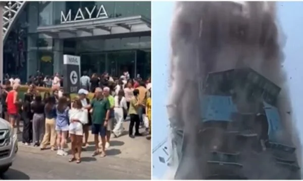 El poderoso terremoto de Myanmar que afectó a otras ciudades, en el momento en que un edificio enorme colapsó en Tailandia