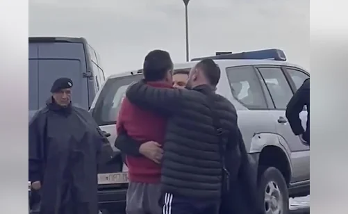 Painful: When the man of the woman who was killed arrives at the scene, he cannot afford to lose her
