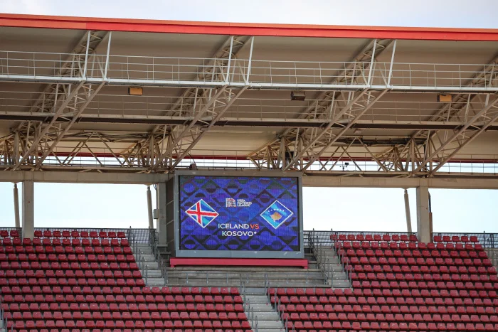 U n EFA Takes Measure, Kosovo Flag Sets at Murcia Stadium