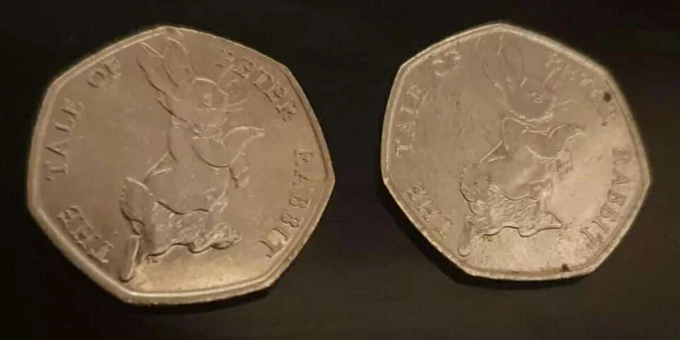 Një monedhë 50 penny e Beatrix Potter me gabim, në shitje për 25,000 £