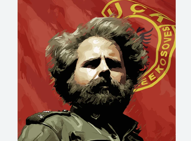 set per l'eroe Adem Jashari monumento a Pristina