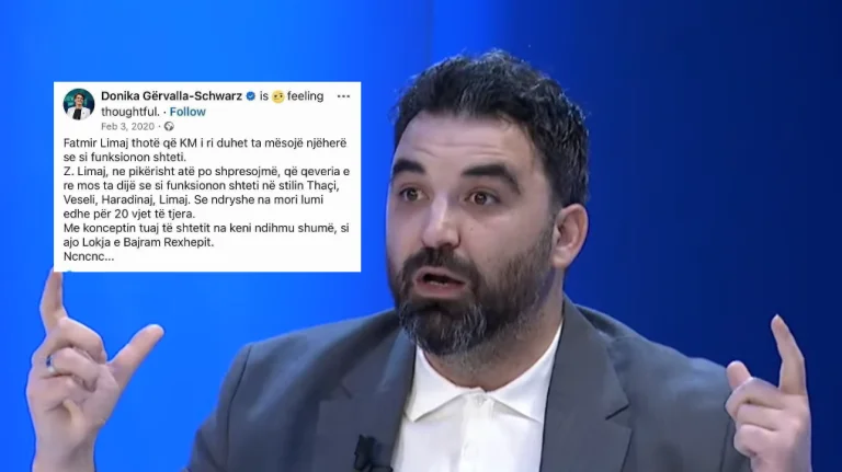Mehmetaj veröffentlicht den Gervala-Post, wo Limaj angegriffen wurde: Ich glaube weiterhin, dass sie ihre Beschreibungen verschluckt hat