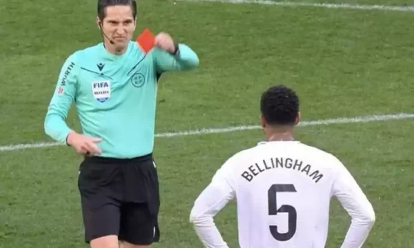 Der Richter, der Bellingham mit Rot bestraft, wird vorübergehend vom Fußball ausgesetzt