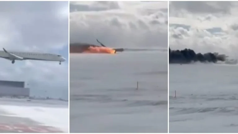 Immagine pubblicata durante l'incidente aereo e rotolare a Toronto