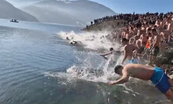 View by Weyman Lake today, about 200 Serbs plunged into water for the rite of cross capture