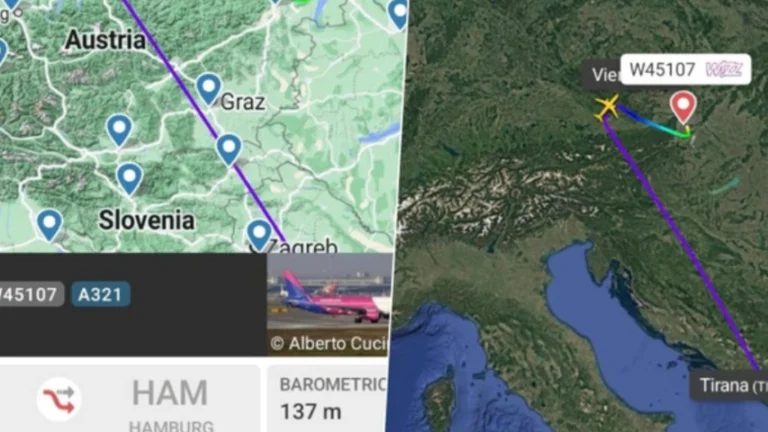 Flug Tirana-Hamburg macht Notfall Landung in Wien, Passagiere entdecken Grund