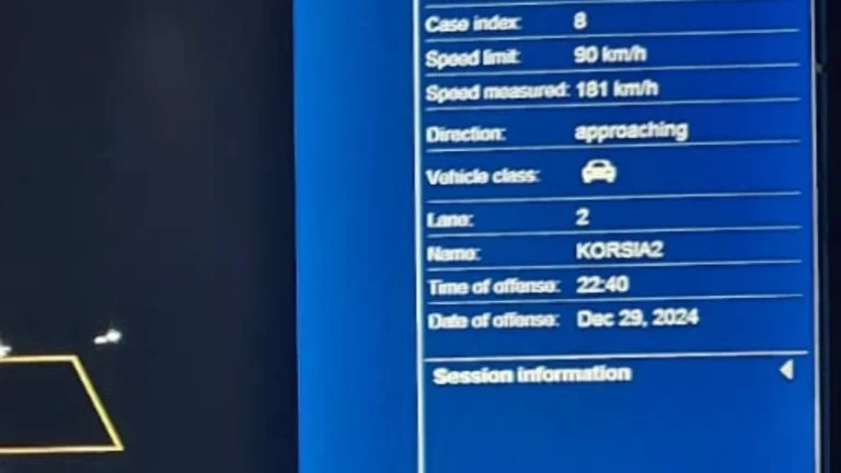 A velocità di 181 km/h su Durres-Tirana Street, il conducente che ha rischiato la vita dei cittadini è multato
