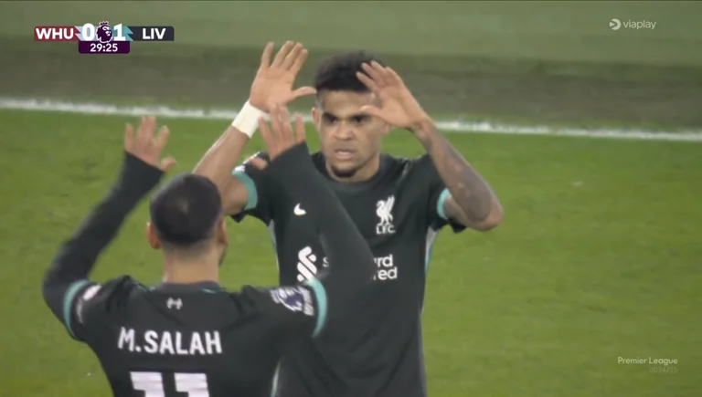Liverpool en tête sur West Ham, marque Diaz VDEO