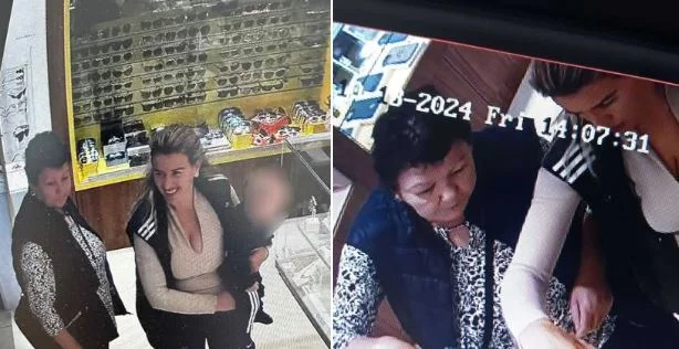 La police fouille ces deux femmes, soupçonnées de vol