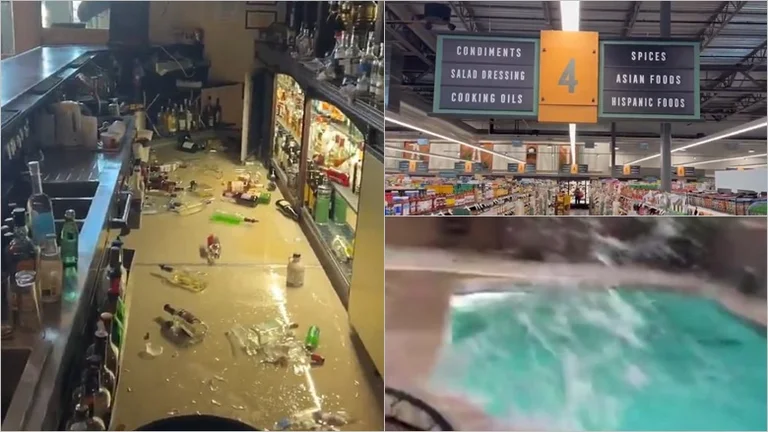The images emerge from the moment the quake 7 struck California