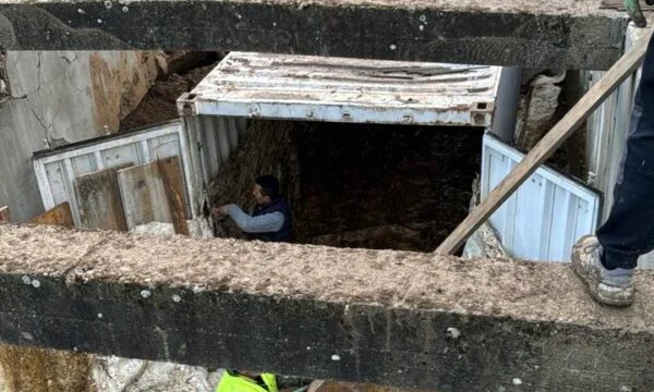 Instead of pipes, a container is placed in the water channel of Iber Lepenci attacked by explosives