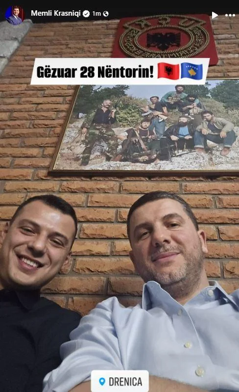 Memli Krasniqi publishes photographs with Thaci's son from Drenica