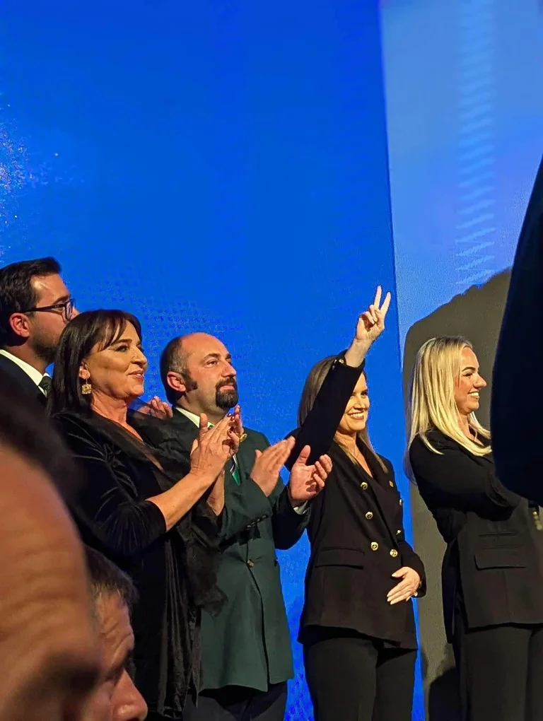 Lumir Abdixhiku with new parliamentary candidates, including Fiknet Bata