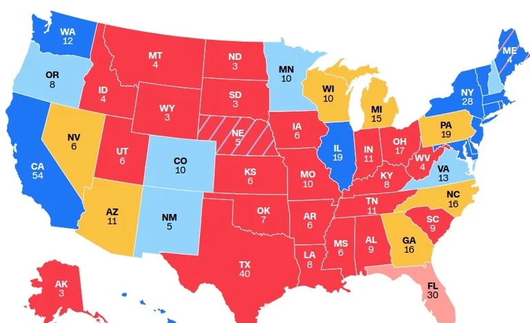 CNN Proiezione: Harris inizia con 226 voti, Trump 219. Percorso per “270
