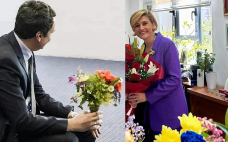 Kurt goes with flowers to wish Mimoza Kusar a happy birthday that coordinates his affairs with Radojciqi