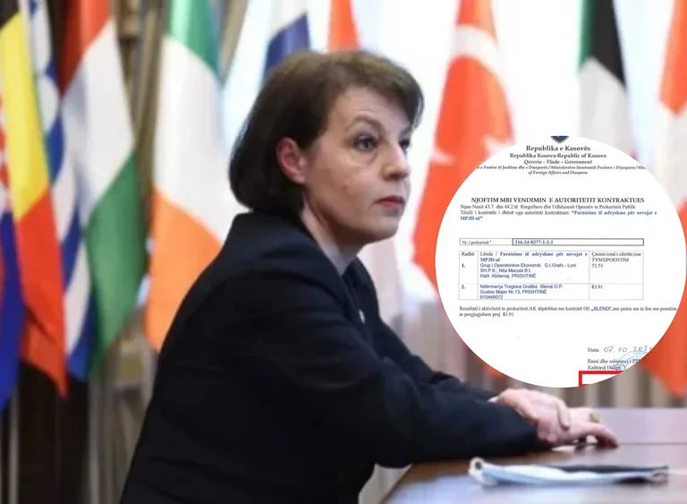 Donika Gervalla du budget “sosoma”, étend l'offre de 90 mille euros pour les lances, drapeaux, maica et logo... (DOKUMENT)