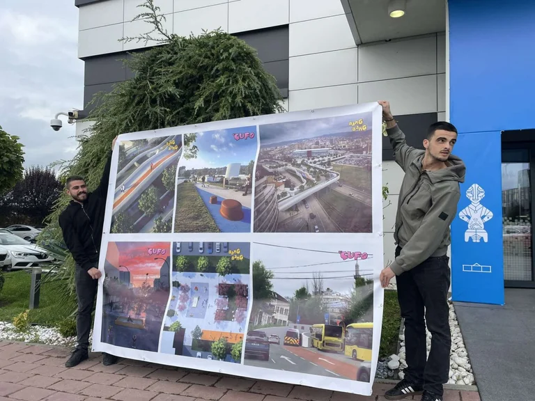 Deuxième conférence d'investissement “Pristina 2030”, VV montre des films de dessin animé avec logos