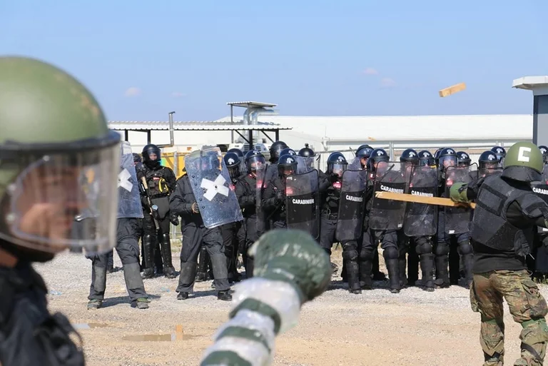 German KFOR Soldiers Training for Control of Riots