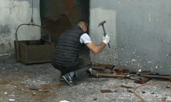 Police today destroy weapons seized during shares