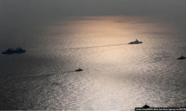 China and Russia with joint military training