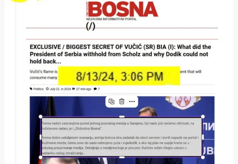 reporter de presse bosniaque “Après avoir enlevé le nom de Periscop, il l'a rendu.