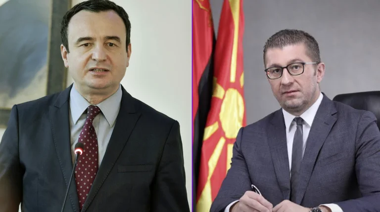 Gervala, Aliu and Haxhiu along with Kurt at Mickoski in Skopje, after meeting the two prime ministers talk about the media