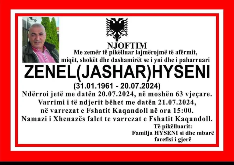 The vet dies Zenel Hyseni