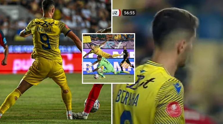 Albin Berisha sieht auf Top-Form, Kosovo Angreifer gewinnt Strafe, spielt 90 Minuten in Rumänien
