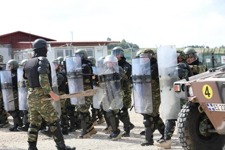 Greek KFOR Soldiers Maintain Training for Control of Riots at Novosela Camp