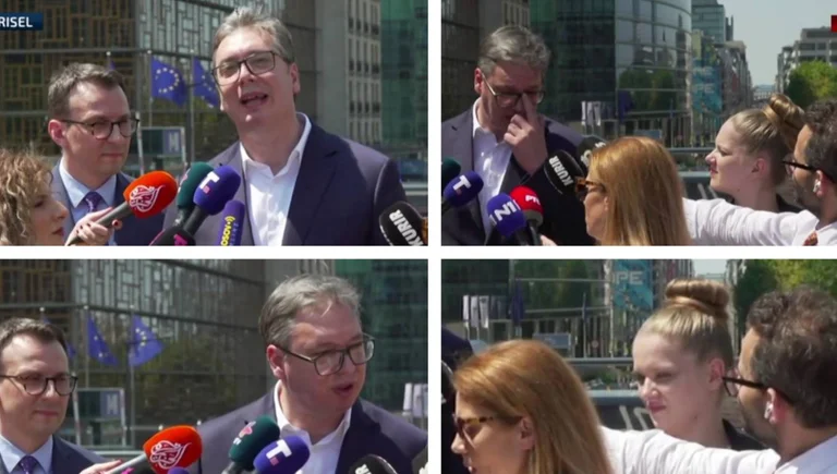 You lose Vuchiqi control: Does the Kosovo journalist in Brussels, who asked “, raise his voice to Kosovo's independence?