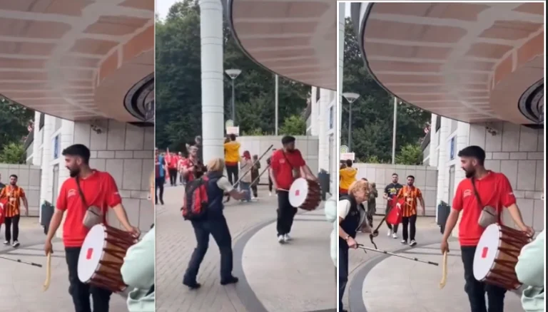 E moshuara gjermane irritohet nga zhurma e tupanit, e përdor shkopin (VIDEO)