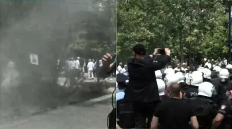 Probada antes del Ayuntamiento de Tirana de nuevo, moldes molotov