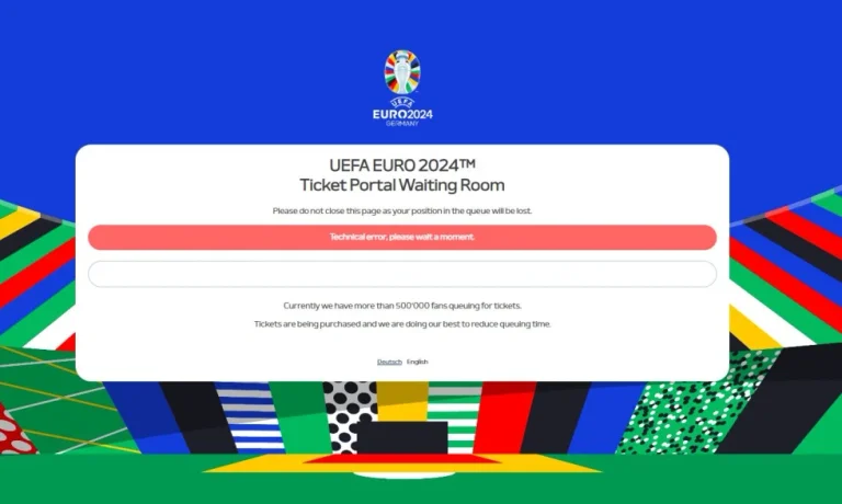 “-Problem technische” Der Europameisterscheinverkauf blockiert