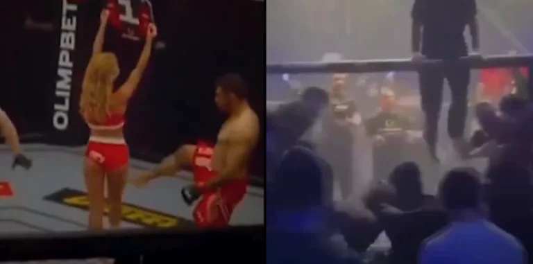 Iranian Boxer kicks the model because of clothing in the ring, lost by “CO” and drown in fists by fans