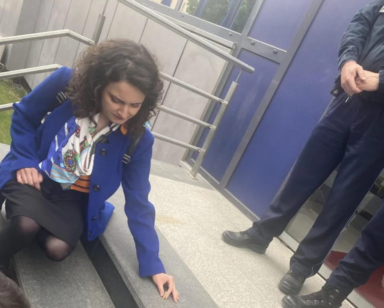 PSD activists hand over a bullet to the government, as sign of protest over women's killings in Kosovo