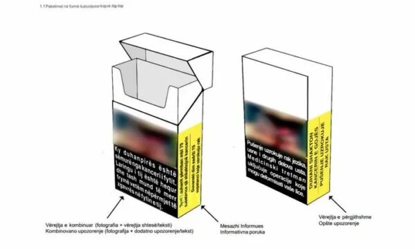 Nouveau design de crèmes de tabac sont ajoutés des photos avec des remarques santé