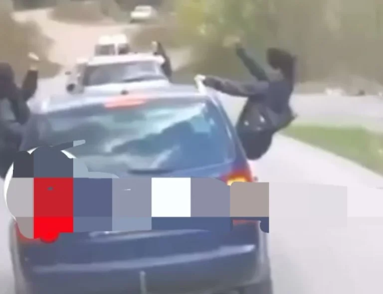 Soggiornando con metà del corpo fuori dalla finestra dell'auto in movimento, i criminali hanno multato 150 euro
