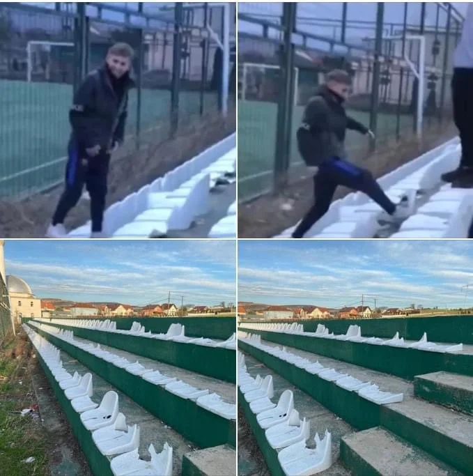 C'est 23 ans qui ont endommagé les sièges de la cour de sport à Lipjan