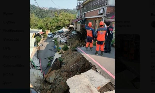 Immagine in uscita dal momento in cui il terremoto ha colpito Taiwan