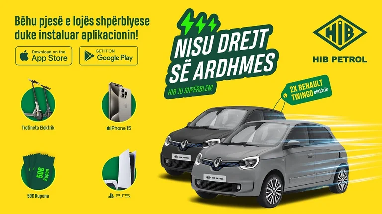 HIB me oferta të jashtëzakonshme me lansimin e aplikacionit mobil – dhuron 2 vetura elektrike dhe shumë shpërblime tjera