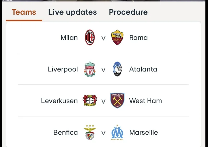 Europa League: Milan-Roma, Liverpool-Atalanta