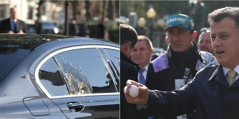 Opozita godet me vezë makinën e Ballës dhe të sekretarit të Kuvendit