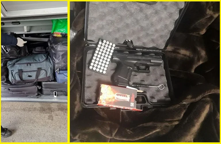 Merdar: Pistola incautada en el maletero de un autobús de pasajeros