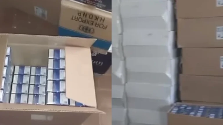 Svechla pubblica immagini da un appartamento nel nord di Mitrovica, dove le sigarette contrabbando sono state confiscate