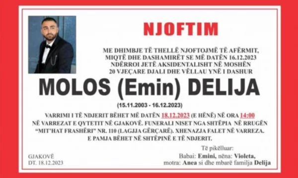Oggi gli viene dato l'ultimo addio ventenne che è stato colpito a morte da un'auto in autostrada.