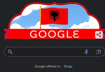Google « %s » honore l'Albanie, affiche un drapeau national sur sa page d'accueil
