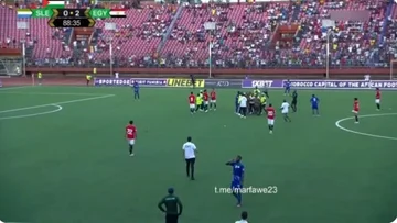 Die Fans versuchten Salah zu treffen, die Armee geht ins Feld, um ihn zu schützen.
