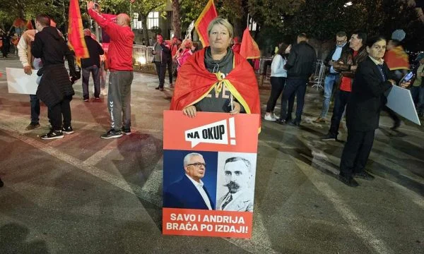 Protest before the Montenegrin Assembly after electing the chairmanship property: There's been genocide in Srebrenica, they're doing it here, not rifles.
