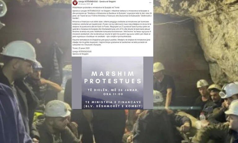 Vetevendosje ipocrisia: Quando allarmi per minatori Bulqiza a Tirana